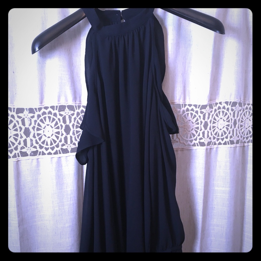 Navy Cold Shoulder Top